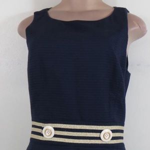 Lilly Pulitzer Navy and Gold Kirkland Dress Sz. 8